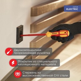Отвертка шлицевая диэлектрическая SL4x100 мм