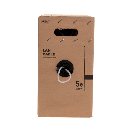 Витая пара U/UTP CAT5e 4PR 24AWG PVC IN SOLID, серый, РФ, 305 м