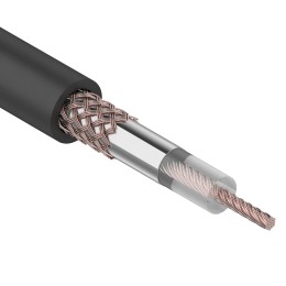 Кабель коаксиальный RG-58 A/U 50 Ом Cu/Al/Cu 64%  бухта 100м черный, REXANT