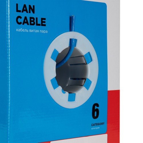 Витая пара U/UTP 4PR 23AWG CAT6 SOLID PVC IN синий 305 м