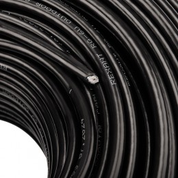 Кабель коаксиальный RG-6U, 75 Ом, CCS/Al/Al, 64%, OUT черный 100 м