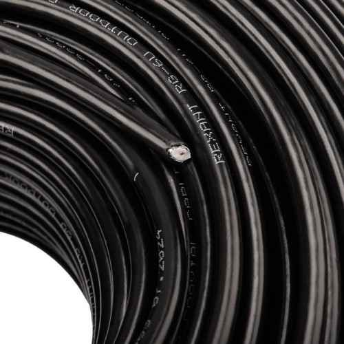 Кабель коаксиальный RG-6U, 75 Ом, CCS/Al/Al, 64%, OUT черный 100 м