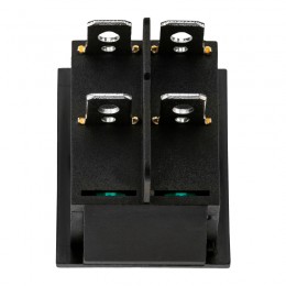 Выключатель клавишный 250В 16А (4с) вкл-выкл зеленый с подсветкой