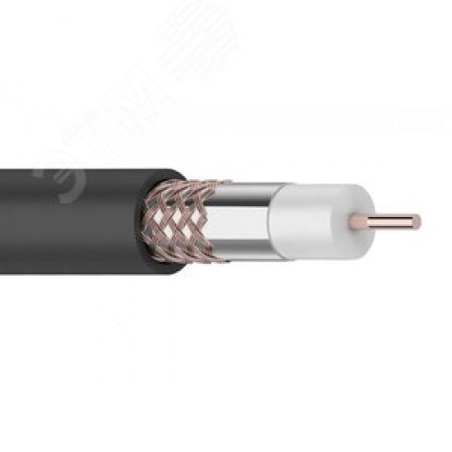 Кабель коаксиальный RG-6U+Cu 75 Ом Cu/Al/Cu 64% OUT черный 100 м