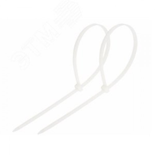 Хомут-стяжка кабельная нейлоновая 250x3,6 мм, белая, упаковка 100 шт, REXANT