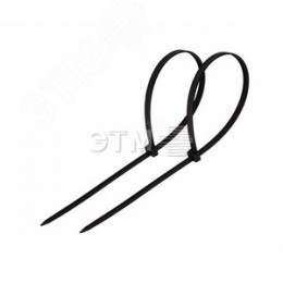 Хомут-стяжка кабельная нейлоновая 250x4,8 мм, черная, 100 шт