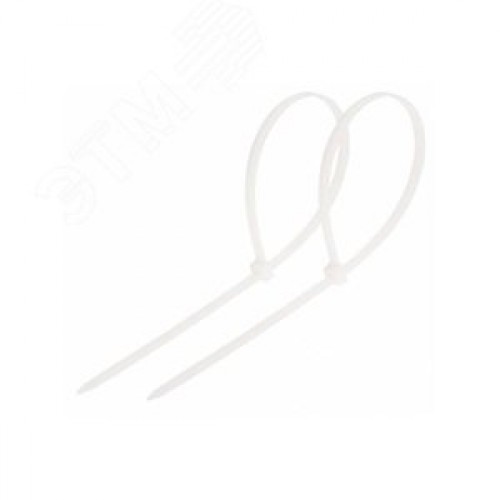 Хомут-стяжка кабельная нейлоновая 300x4,8 мм, белая, 100 шт