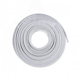 Кабель коаксиальный RG-6U, 75 Ом, Cu/Al/Cu, 75%, IN, белый, 100 м