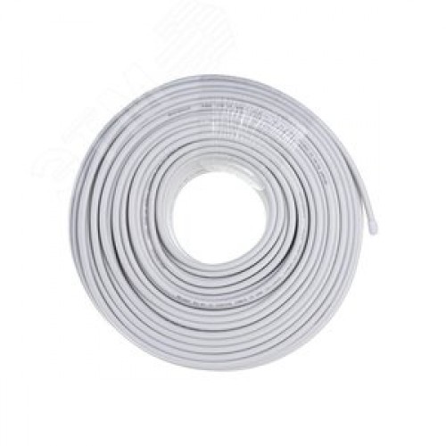 Кабель коаксиальный RG-6U, 75 Ом, Cu/Al/Cu, 75%, IN, белый, 100 м