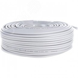 Кабель коаксиальный RG-6U, 75 Ом, Cu/Al/Cu, 75%, IN, белый, 100 м