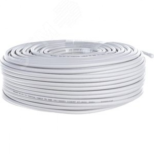 Кабель коаксиальный RG-6U, 75 Ом, Cu/Al/Cu, 75%, IN, белый, 100 м