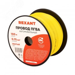 Провод ПГВА 1х0.75 мм2, желтый, бухта 100 м,