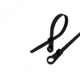 Хомут-стяжкa нейлоновая под винт 150x3,6 мм, черная, 100 шт