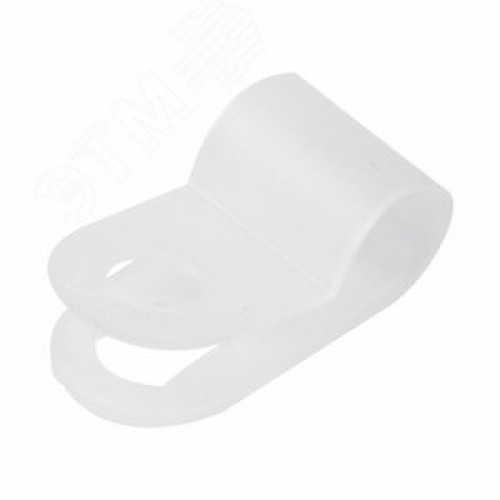 Скоба кабельная под винт 5мм, белая, 50 шт