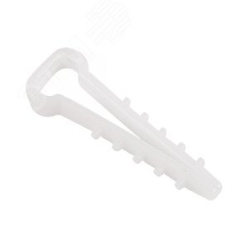 Дюбель-хомут нейлоновый прямоугольный 5-10 мм, белый, 100 шт