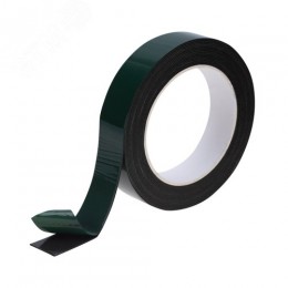 Двухсторонний скотч, черная, вспененная ЭВА основа, 25 мм, ролик 5 м