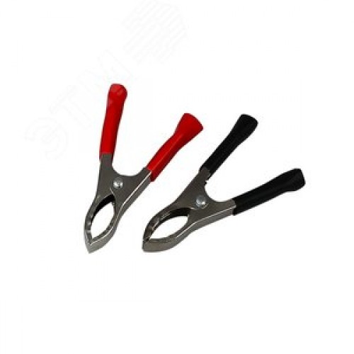 Зажим крокодил, длина 75 мм, ток 30A, 2 шт., пакет БОПП,