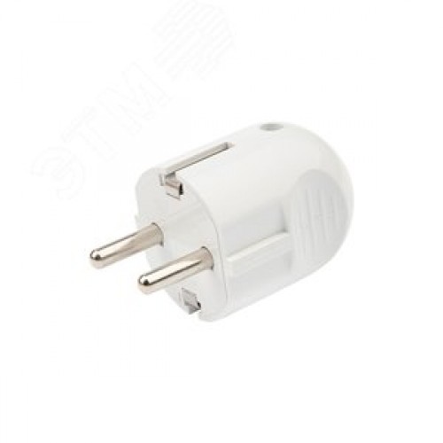 Вилка Евро прямая с з/к 16А белая