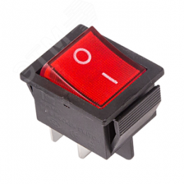 Выключатель клавишный 250V 16А (4с) ON-OFF красный с подсветкой (RWB-502, SC-767, IRS-201-1)