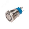 Кнопка антивандальная 19 12В Фикс (5c) ON-OFF/OFF-ON подсв/синяя