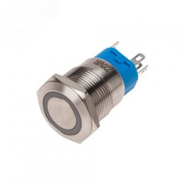 Кнопка антивандальная 19 250В Фикс (5с) ON-OFF/OFF-ON подсв/красная