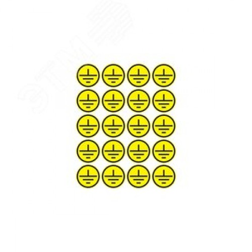 Наклейки знаки электробезопасности  ''Заземление '' d - 20 мм (20шт на листе), REXANT