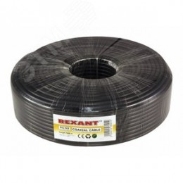 Кабель коаксиальный RG-6U+Cu 75 Ом Cu/Al/Cu 64% OUT черный 100 м
