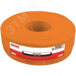 Кабель коаксиальный RG-6U+Cu нг(А)-HF, Cu/Al/Cu, 64%, 75Ом, бухта 100 м, оранж, REXANT