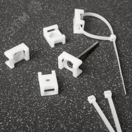 Площадка для крепления стяжки (ПС-2) 22x16 мм, белая, 10 шт,