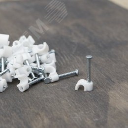 Крепеж кабеля круглый 3 мм, белый (50 шт/уп)