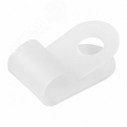 Скоба кабельная под винт 5мм, белая, 50 шт