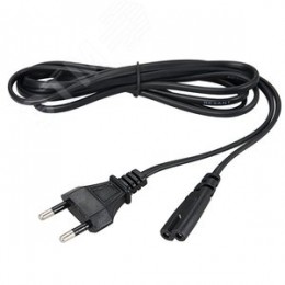 Шнур сетевой, вилка - евроразъем С7, кабель 2x0,5 кв мм, 1,8 м