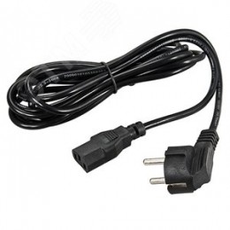 Шнур сетевой, евровилка угловая - евроразъем С13, кабель 3x0,75 кв мм, 1,8 м