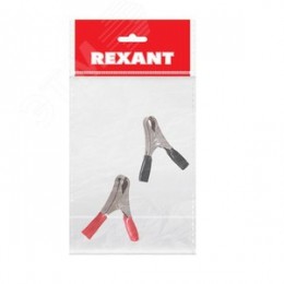 Зажим крокодил, длина 50 мм, ток 10A, 2 шт., пакет БОПП,