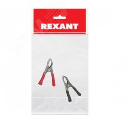 Зажим крокодил, длина 75 мм, ток 30A, 2 шт., пакет БОПП,