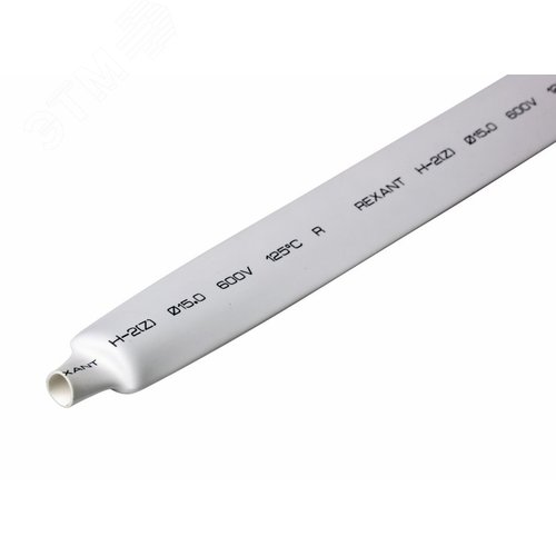 Термоусаживаемая трубка 15,0 7,5 мм, белая, упаковка 50 шт. по 1 м, REXANT