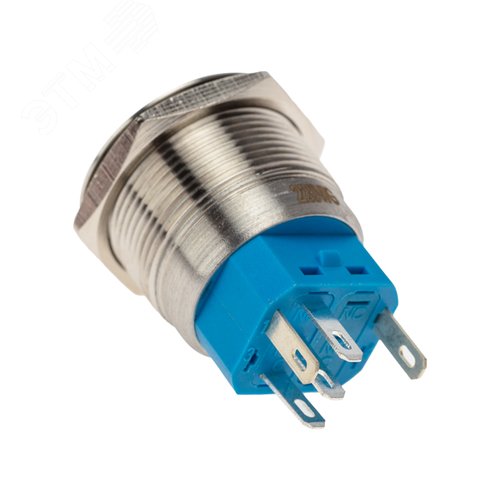 Кнопка антивандальная d22 250В Б/Фикс (6с) (ON)-OFF/(OFF)-ON подсв/зеленая