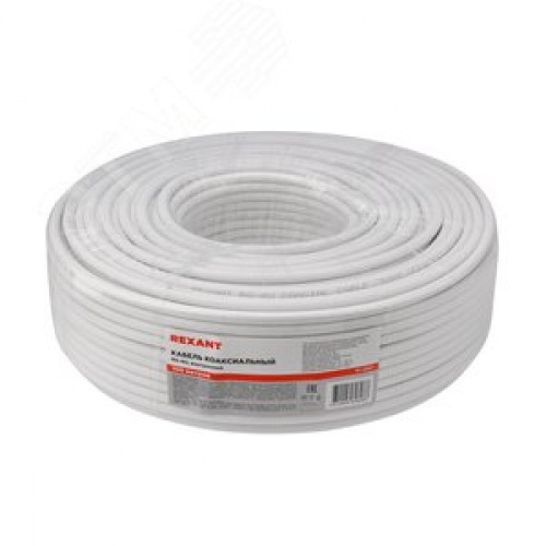 Кабель коаксиальный RG-6U 75 Ом CCS/Al/Al 64% INDOOR белый 100 м