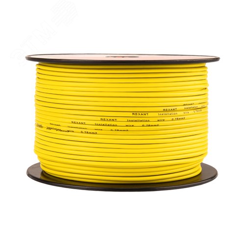 Провод ПГВА 1х0.75 мм2, желтый, бухта 100 м,