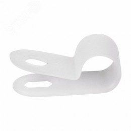 Кабельная скоба под винт  6 мм, белая, упако, REXANT