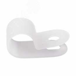 Кабельная скоба под винт REXANT 9 мм, белая,      упаковка 50 шт.