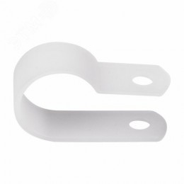 Скоба кабельная белая под винт 16мм упаковка (50 шт/уп)