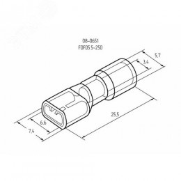 Клемма плоская полностью изолир РППи-м 6.0-(6.3) РпИмп 5,5-6-0,5 гнездо 6.6 мм 4-6 кв мм, REXANT