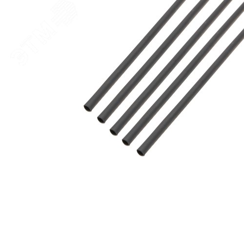 Термоусаживаемая трубка 1,5 0,75 мм, черная, упаковка 50 шт. по 1 м, REXANT