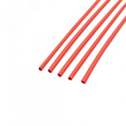 Термоусаживаемая трубка 3,0 1,5 мм, красная, упаковка 50 шт. по 1 м, REXANT