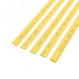 Термоусаживаемая трубка 12,0 6,0 мм, желтая, упаковка 50 шт. по 1 м, REXANT