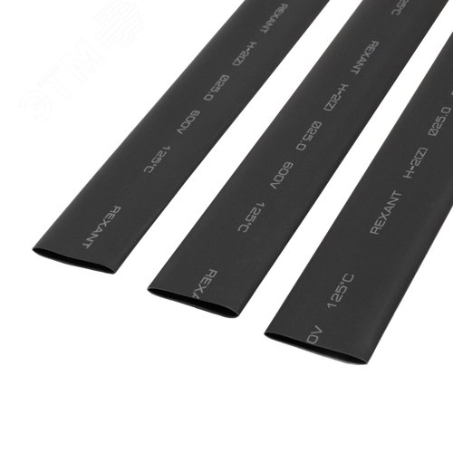 Трубка термоусадочная ТУТнг (2:1) 25/12,5 мм, черная, 10 шт. по 1 м