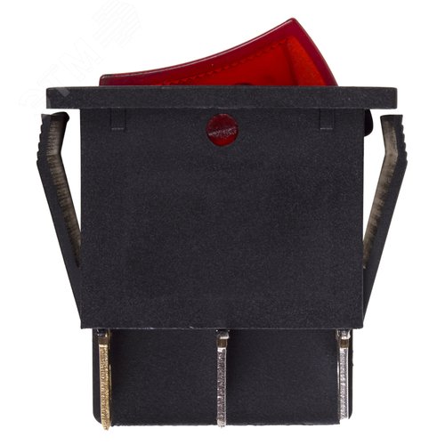 Выключатель клавишный 250V 15А (6c) ON-OFF красный с подсветкой двойной