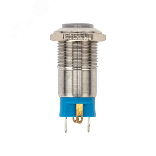 Кнопка антивандальная 12 12В Б/Фикс (4c) OFF-(ON) синяя