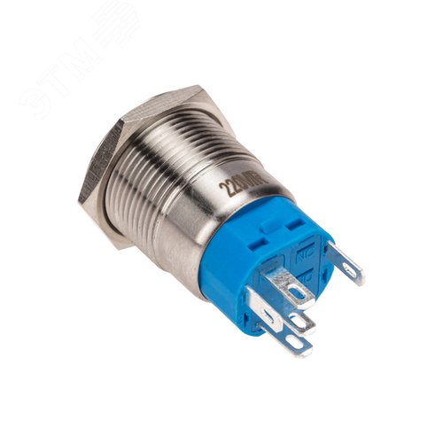 Кнопка антивандальная 19 250В Фикс (5с) ON-OFF/OFF-ON подсв/красная